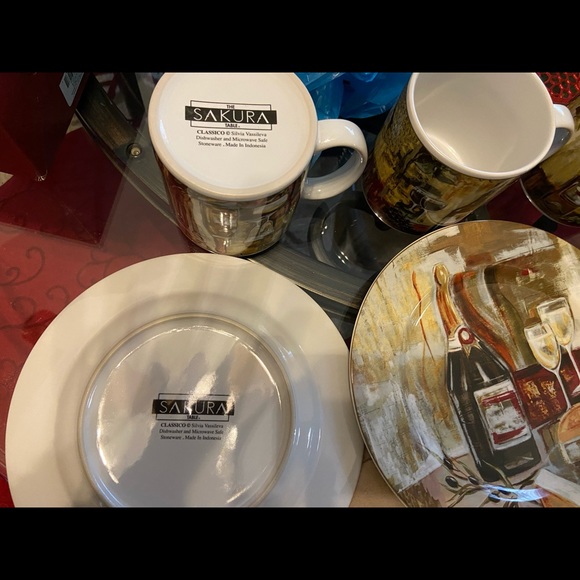 Sakura dessert plates and cups 4 of each - Picture 3 of 5